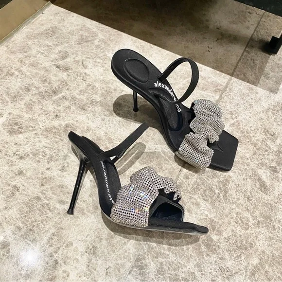 Alexander Wang Black Heels with Crystal Accents